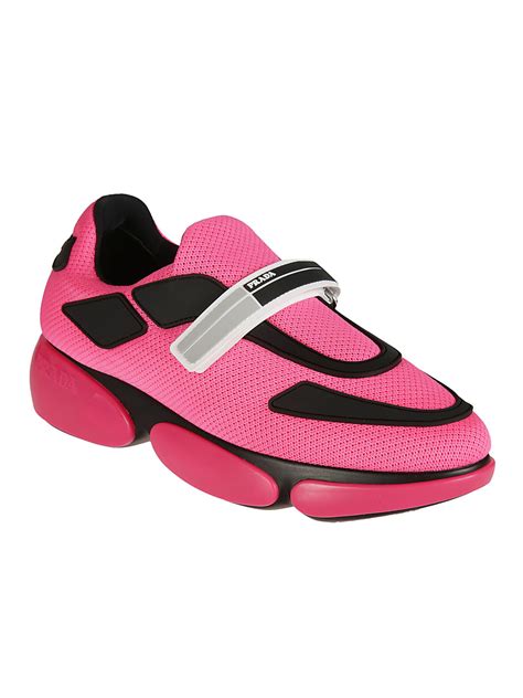 prada sneakers pink and white